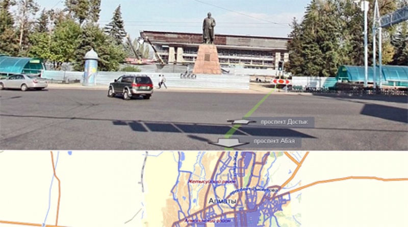 Панорама Алматы на Яндекс карте. Скриншот сайта maps.yandex.ru