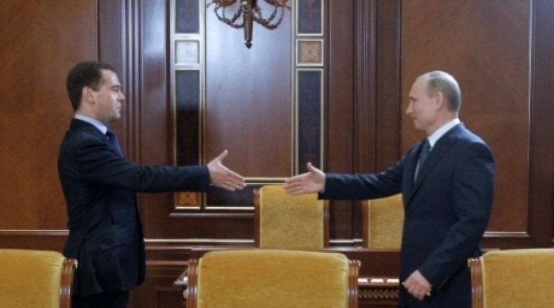 Президент РФ Владимир Путин и председатель правительства РФ Дмитрий Медведев. Фото ©РИА НОВОСТИ