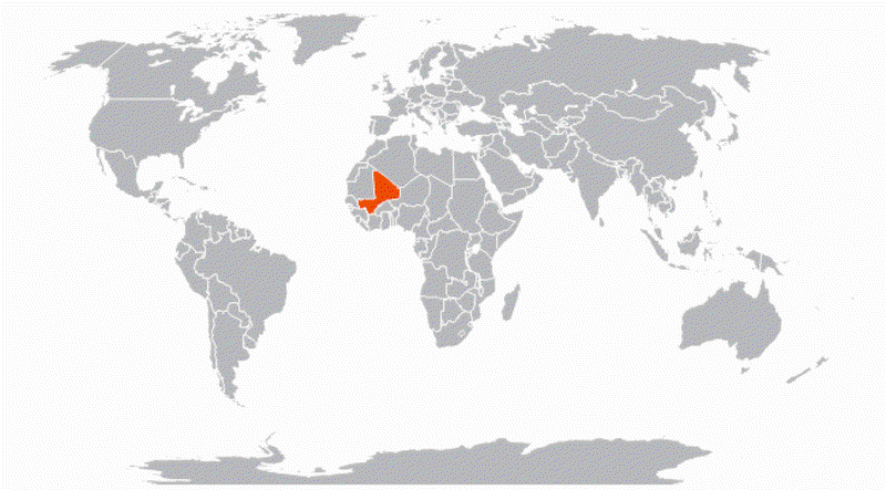 Мали на карте мира