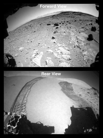 Фото задней камеры марсохода Curiosity