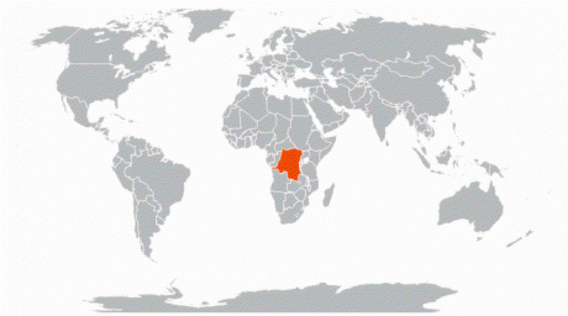 Демократическая Республика Конго на карте мира