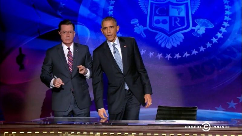 Барак Обама и Стив Колберт. Кадр: YouTube