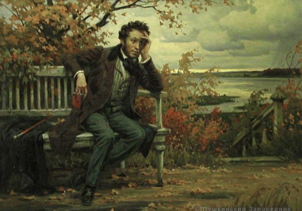 Фрагмент картины Б. Щербакова "Пушкин в Михайловском"