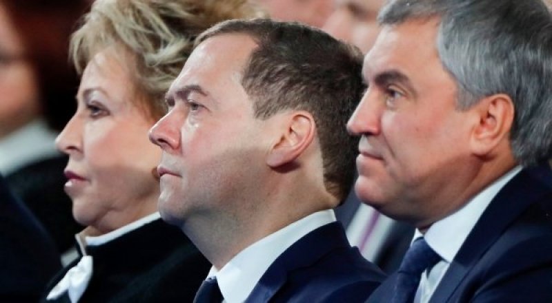 Дмитрий Медведев на ежегодном послании Владимира Путина Федеральному Собранию. © РИА Новости/Дмитрий Астахов