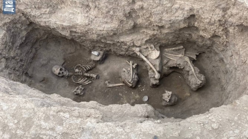 Останки, предположительно, знатной особы, в могильнике эпохи гуннов. © diapazon.kz