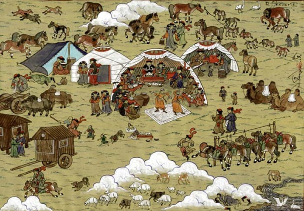 Поселение кочевников. Средневековая гравюра. © ka2.ru