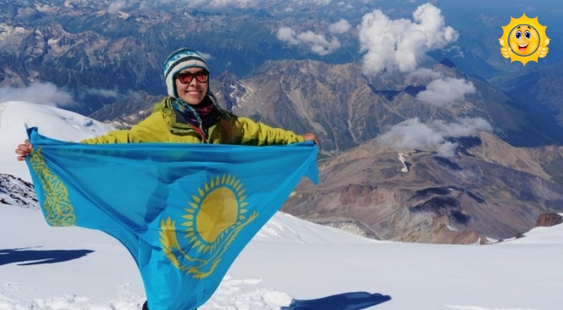 Дана Нуржанова на самой высокой горной вершине Европы - Эльбрус. @ Из личного архива  Даны Нуржановой 
