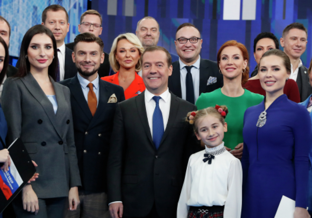 Дмитрий Медведев после интервью российским телеканалам. © РИА Новости