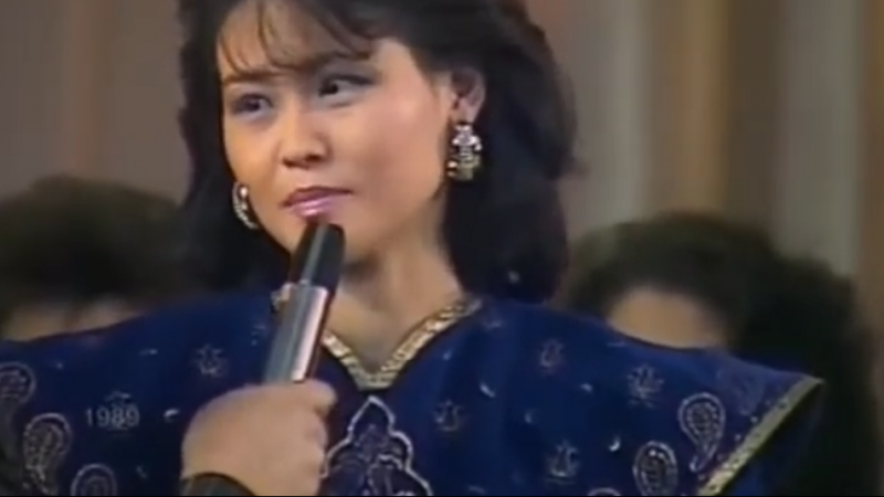 Гульнар Байжуманова на конкурсе красоты "Мисс СССР-1989"